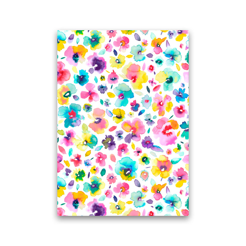 Tropical Flowers Multicolored Abstract Art Print by Ninola Design Print Only