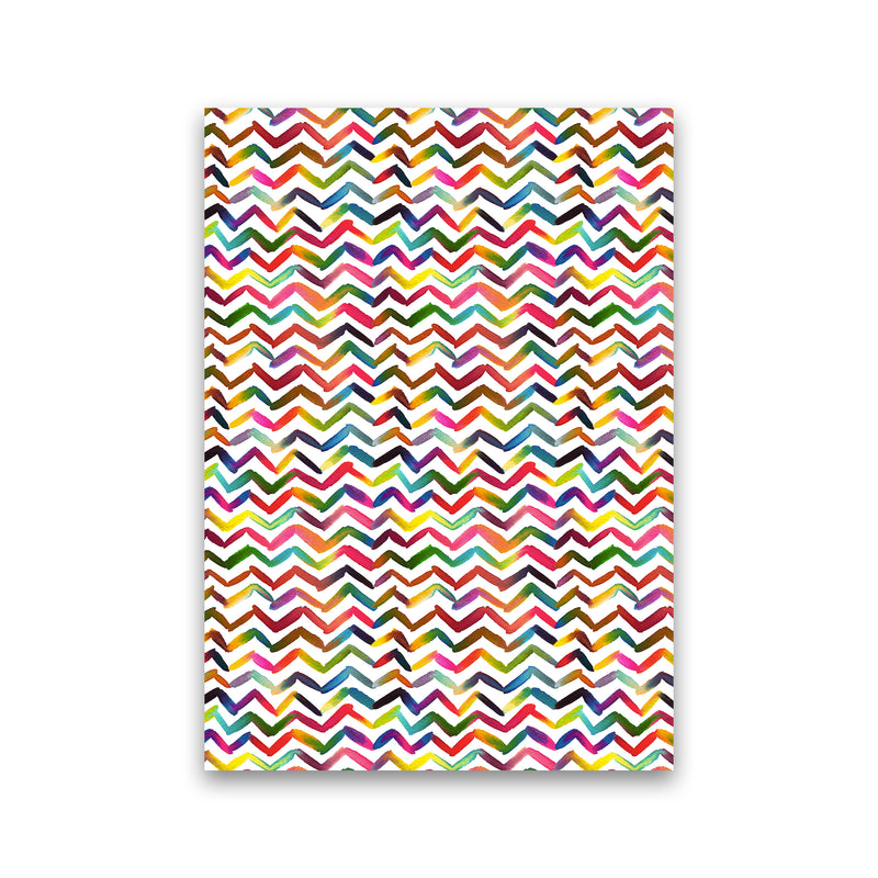 Chevron Stripes Multicolored Abstract Art Print by Ninola Design Print Only