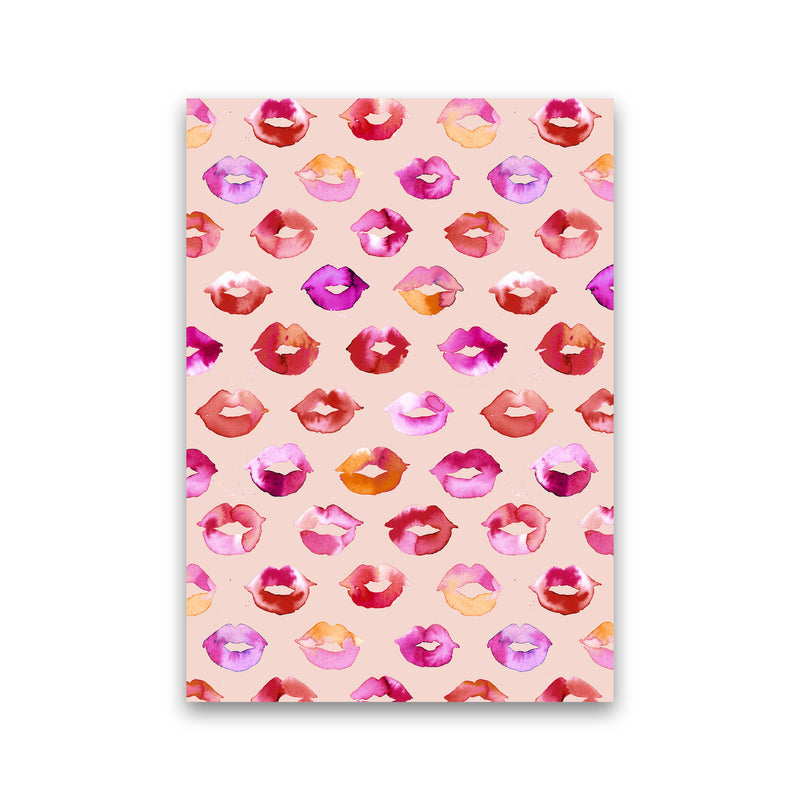 Sweet Love Kisses Pink Lips Abstract Art Print by Ninola Design Print Only