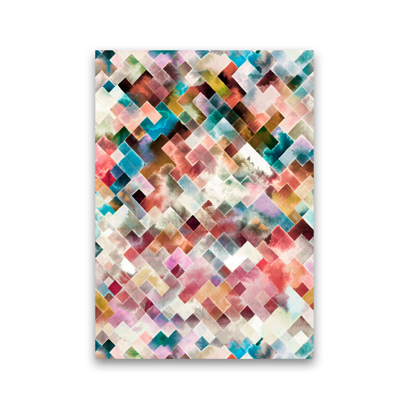 Moody Geometry Multi White Abstract Art Print by Ninola Design Print Only