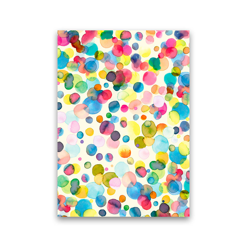 Watercolor Colorful Drops Abstract Art Print by Ninola Design Print Only