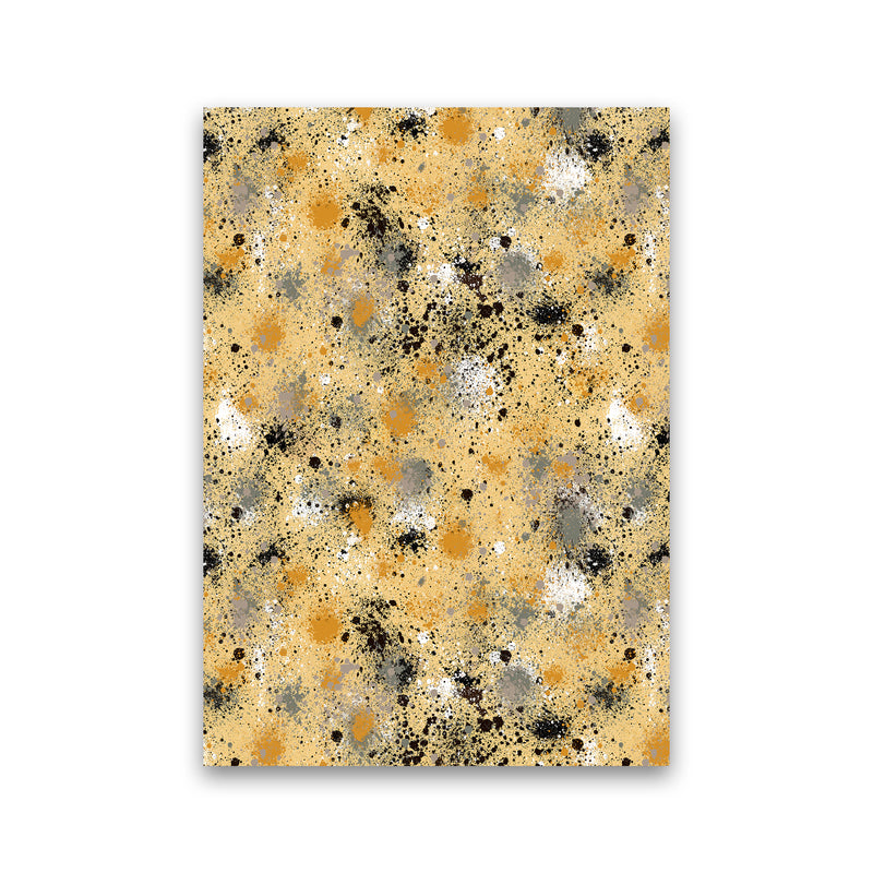 Ink Dust Splatter Yellow Abstract Art Print by Ninola Design Print Only