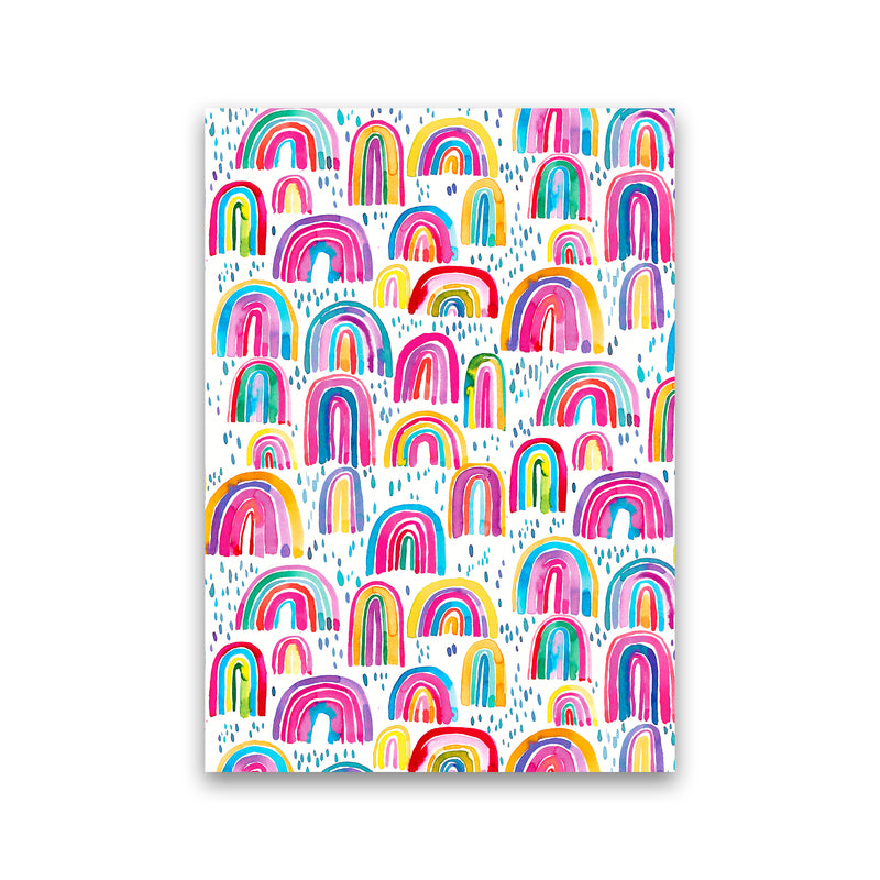 Cute Watercolor Rainbows Abstract Art Print by Ninola Design Print Only