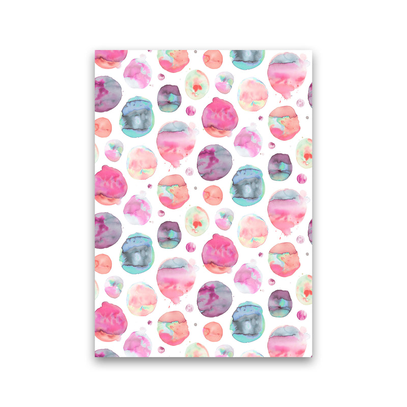 Big Watery Dots Pink Abstract Art Print by Ninola Design Print Only