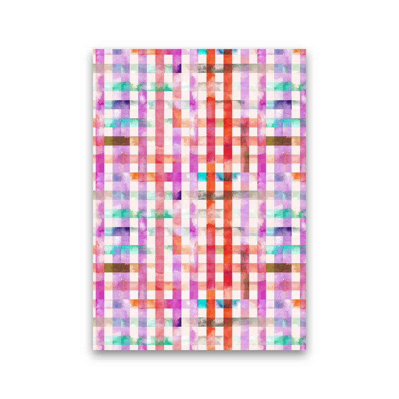 Gingham Vichy Pink Abstract Art Print by Ninola Design Print Only
