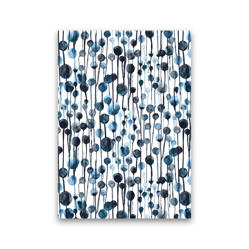 Dripping Dots Navy Abstract Art Print by Ninola Design Print Only