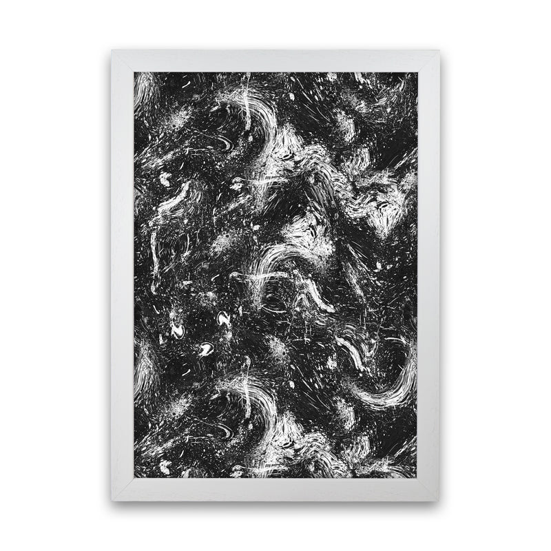 Abstract Dripping Painting Black White Abstract Art Print by Ninola Design White Grain
