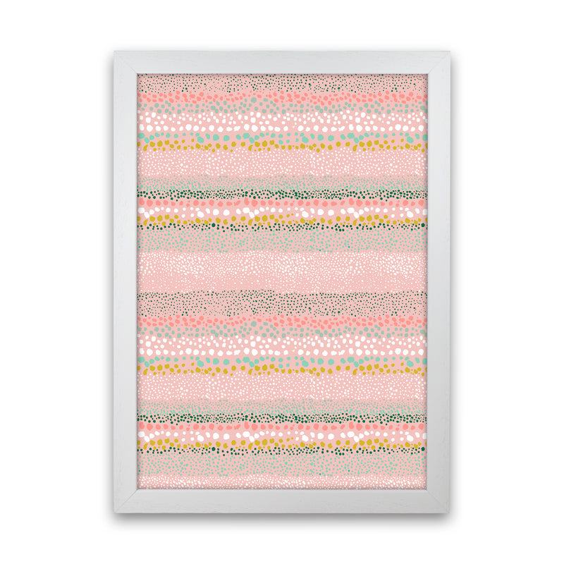 Little Textured Minimal Dots Pink Abstract Art Print by Ninola Design White Grain