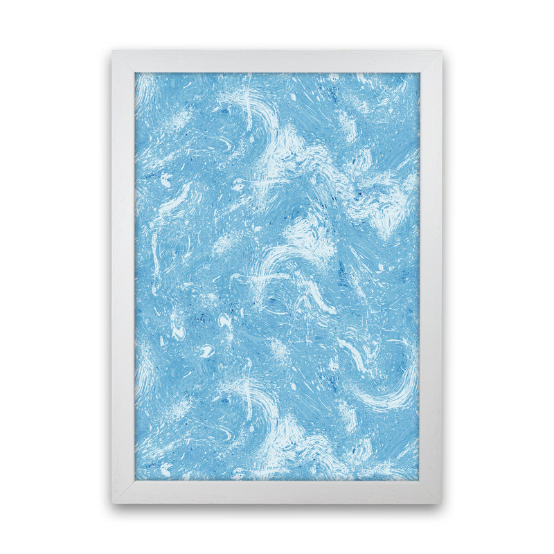 Abstract Dripping Painting Blue Abstract Art Print by Ninola Design White Grain
