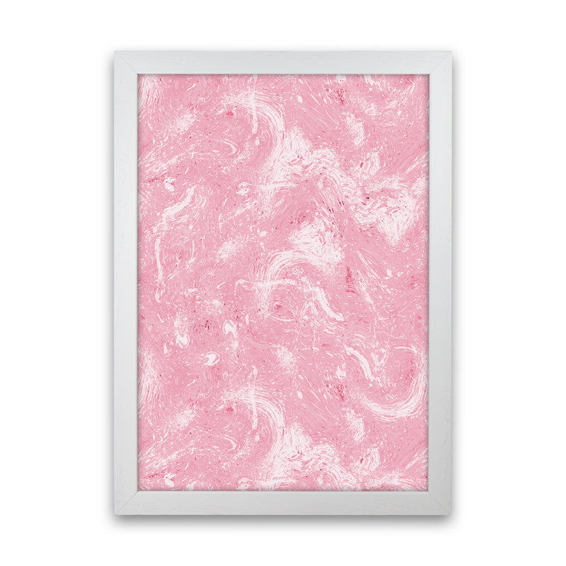 Abstract Dripping Painting Pink Abstract Art Print by Ninola Design White Grain