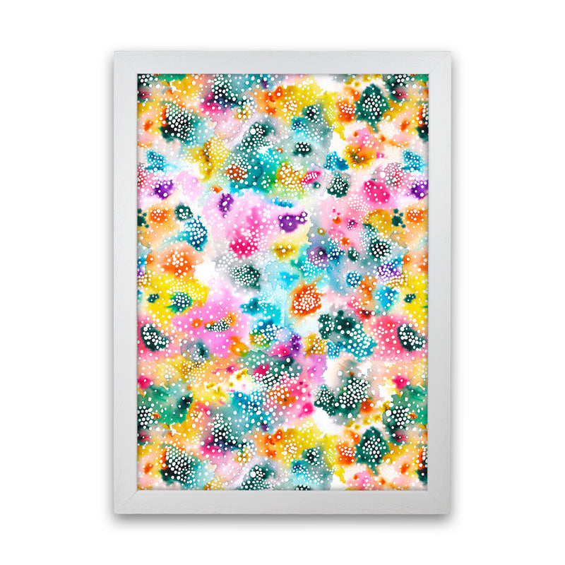 Experimental Surface Colorful Abstract Art Print by Ninola Design White Grain