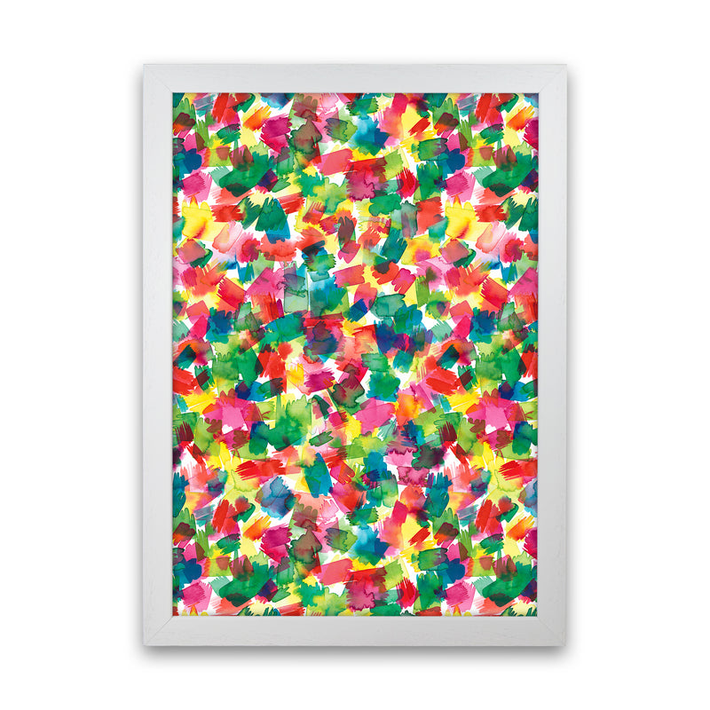 Spring Colors Multicolored Abstract Art Print by Ninola Design White Grain