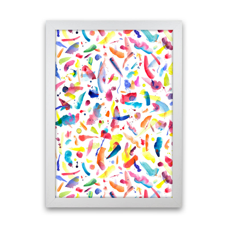 Colorful Summer Flavours Abstract Art Print by Ninola Design White Grain