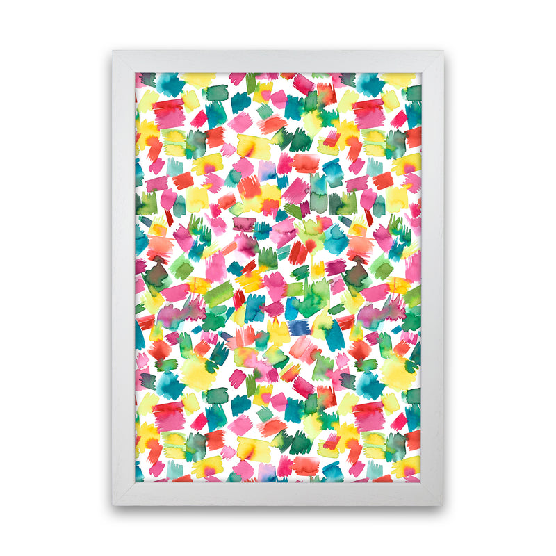 Abstract Spring Colorful Abstract Art Print by Ninola Design White Grain