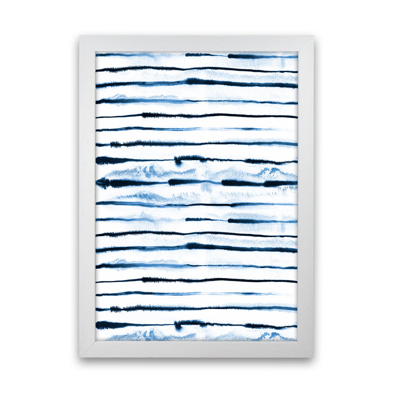 Electric Ink Lines White Abstract Art Print by Ninola Design White Grain