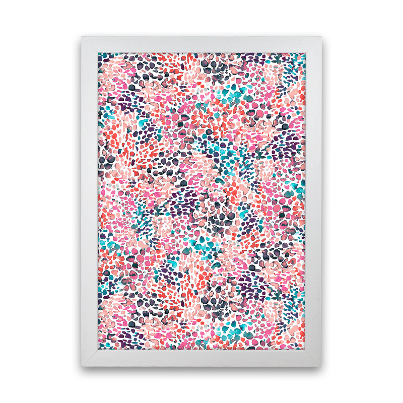 Speckled Watercolor Pink Abstract Art Print by Ninola Design White Grain