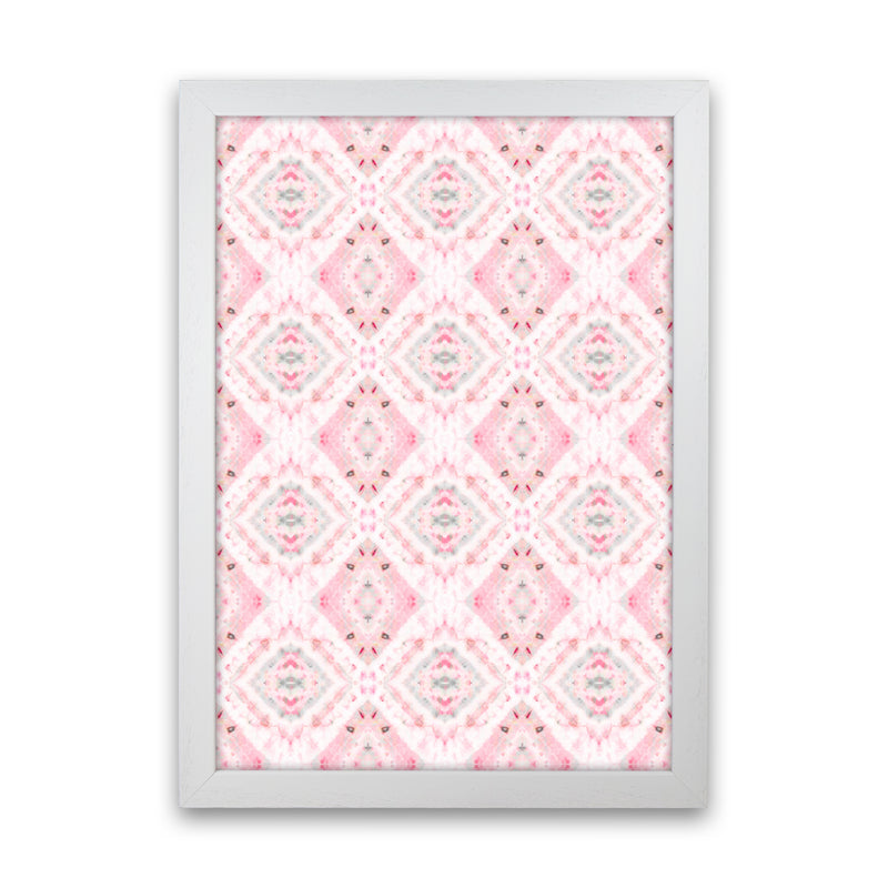 Boho Shibori Pink Abstract Art Print by Ninola Design White Grain