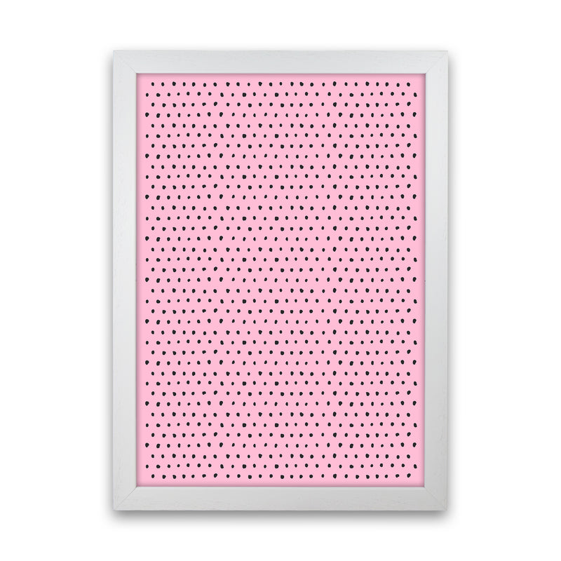 Artsy Dots Pink Abstract Art Print by Ninola Design White Grain