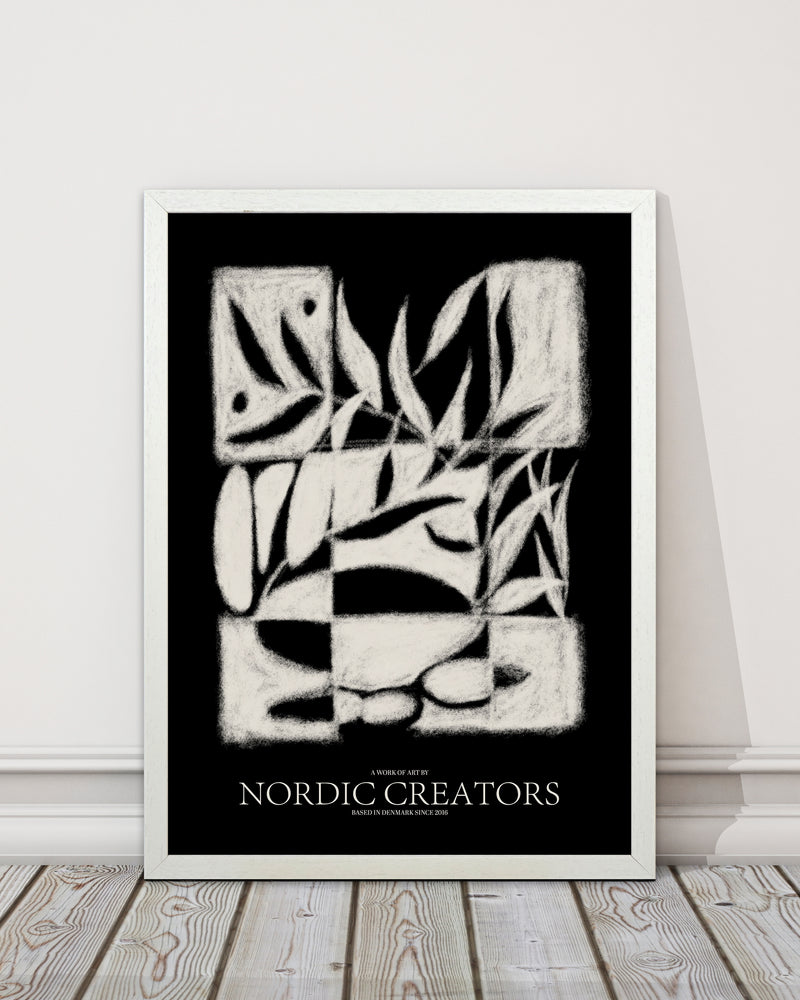 Black pattern Abstract Art Print by Nordic Creators