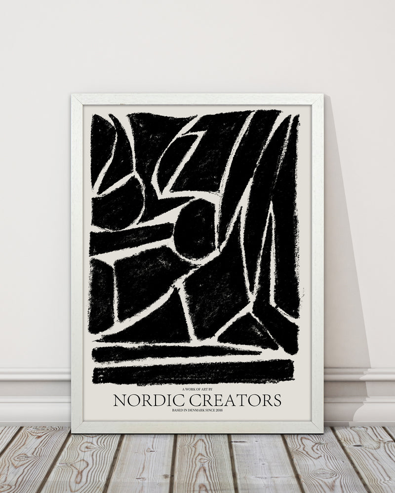 Things Fall Apart - Black Abstract Art Print by Nordic Creators