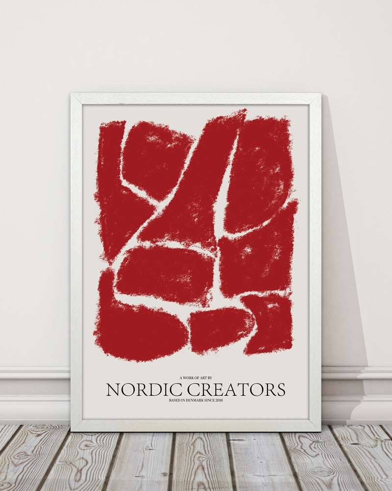 Things Fall Apart - Red Abstract Art Print by Nordic Creators