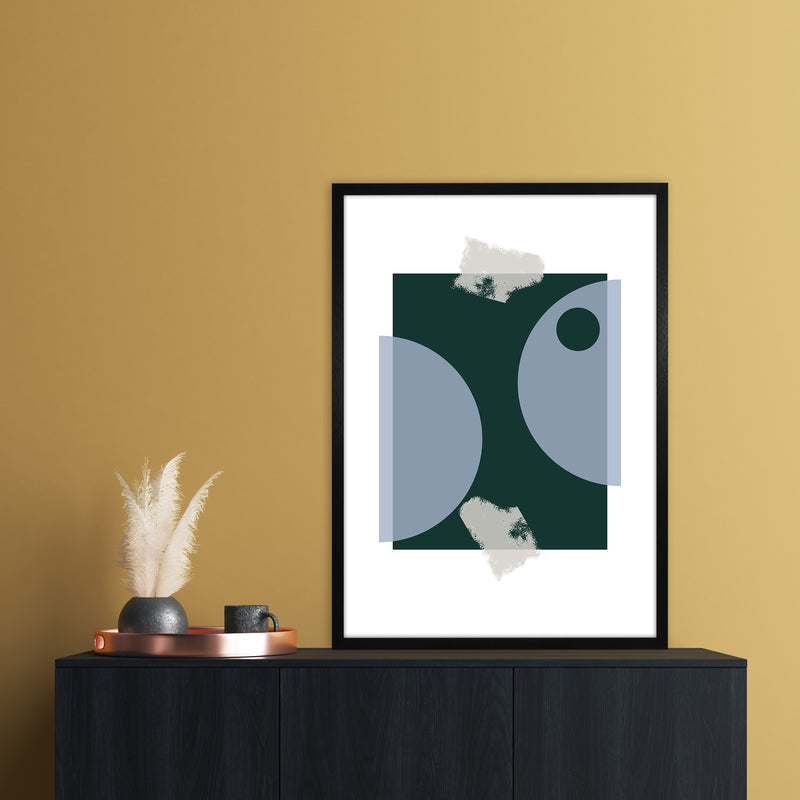 Blue & Green Abstract Art Print by Nordic Creators A1 White Frame