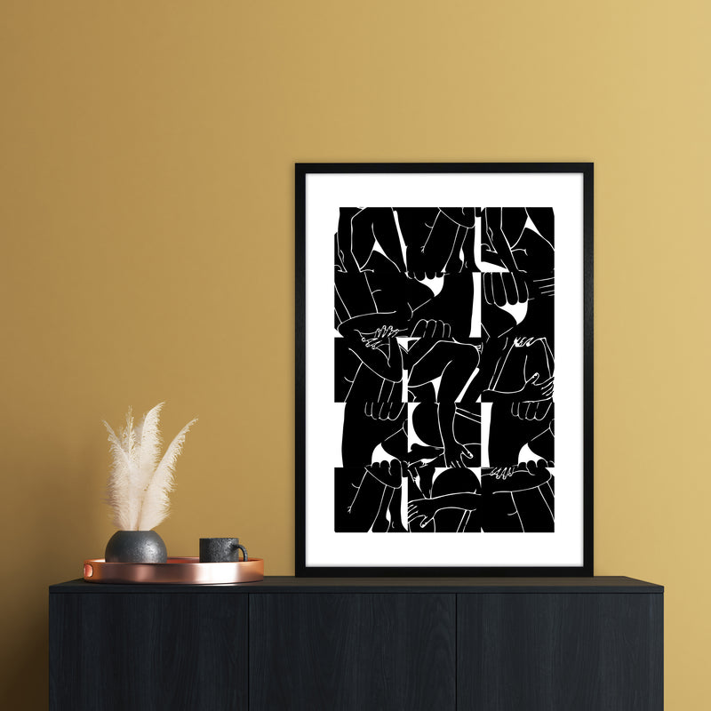 Bodies Abstract Art Print by Nordic Creators A1 White Frame