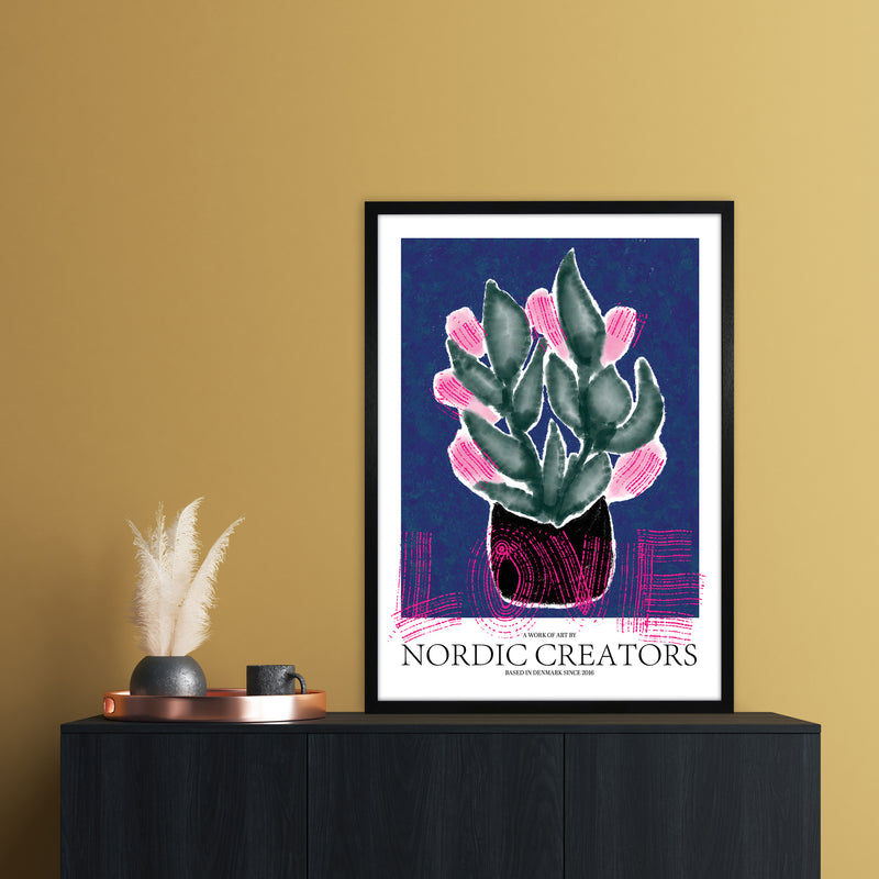 Flowers Love Abstract Art Print by Nordic Creators A1 White Frame