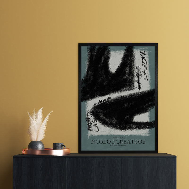 Ghost Abstract Art Print by Nordic Creators A1 White Frame