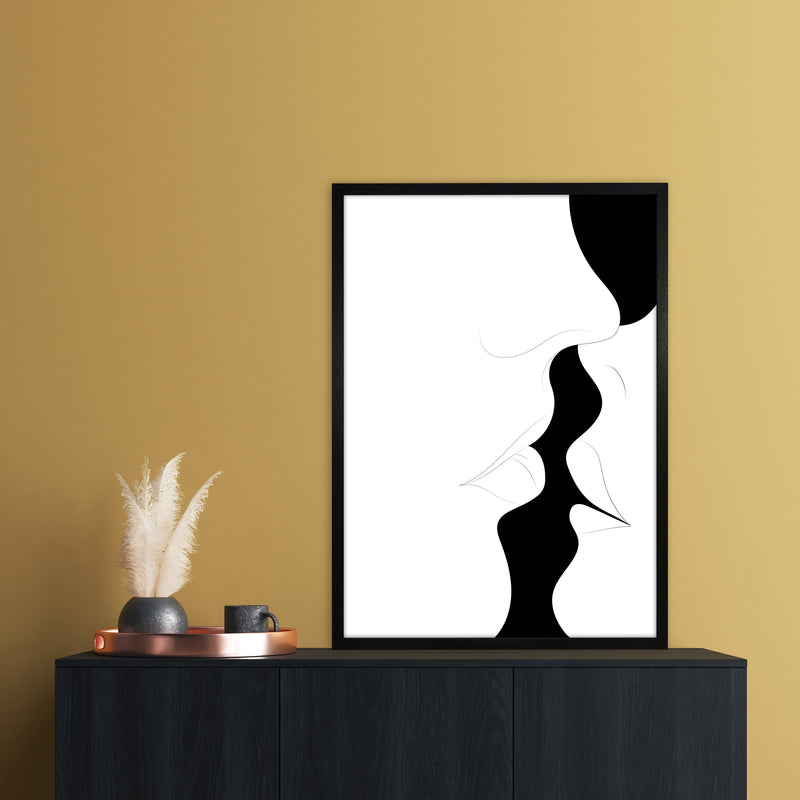 Just a little kiss white Abstract Art Print by Nordic Creators A1 White Frame
