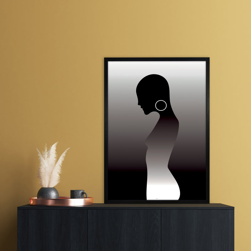 PJ-836-13 Woman of darkness Abstract Art Print by Nordic Creators A1 White Frame
