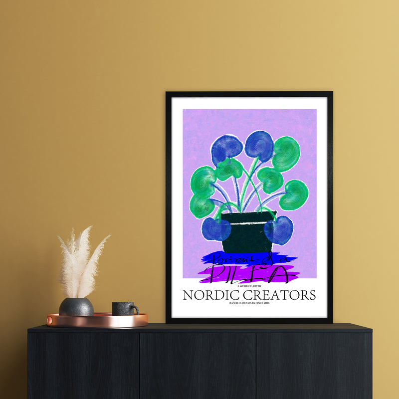 Portrait of a Pilea Abstract Art Print by Nordic Creators A1 White Frame