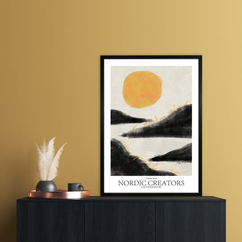 Sunrise Abstract Art Print by Nordic Creators A1 White Frame