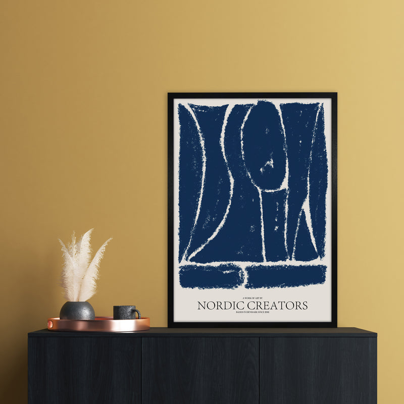 Things Fall Apart - Blue Abstract Art Print by Nordic Creators A1 White Frame