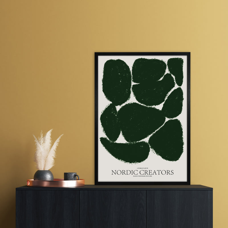 Things Fall Apart - Green Abstract Art Print by Nordic Creators A1 White Frame