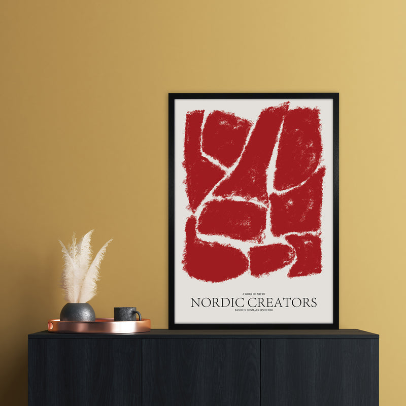 Things Fall Apart - Red Abstract Art Print by Nordic Creators A1 White Frame