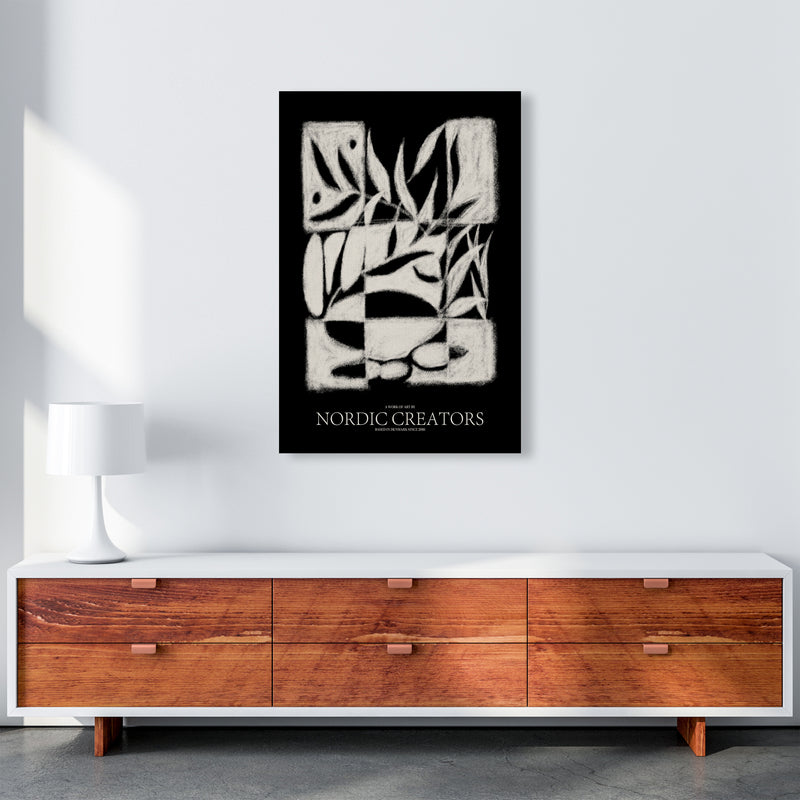 Black pattern Abstract Art Print by Nordic Creators A1 Canvas