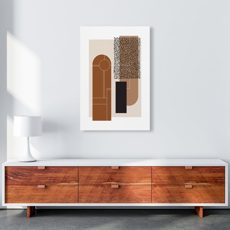 Brown & Beige Abstract Art Print by Nordic Creators A1 Canvas