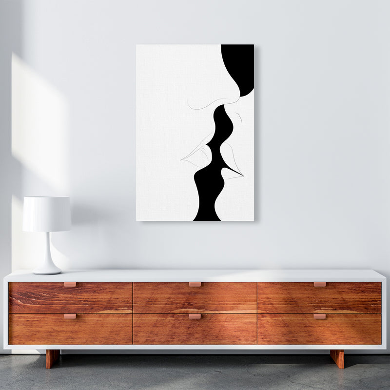 Just a little kiss white Abstract Art Print by Nordic Creators A1 Canvas