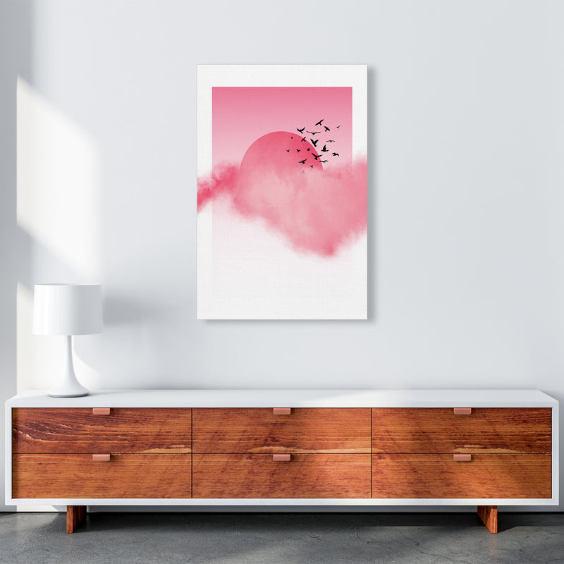 Pink Sunshine Abstract Art Print by Nordic Creators A1 Canvas