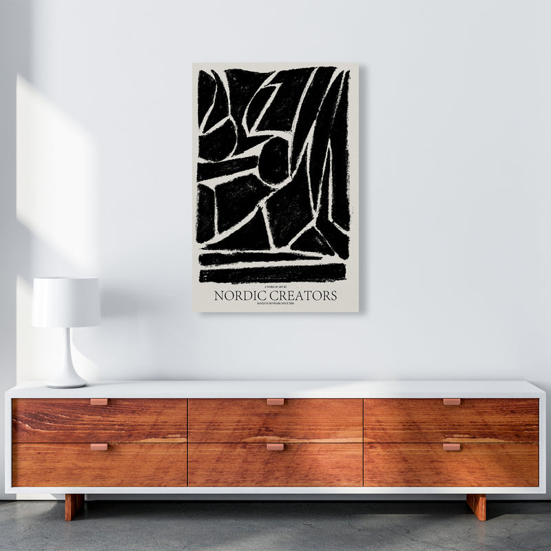Things Fall Apart - Black Abstract Art Print by Nordic Creators A1 Canvas