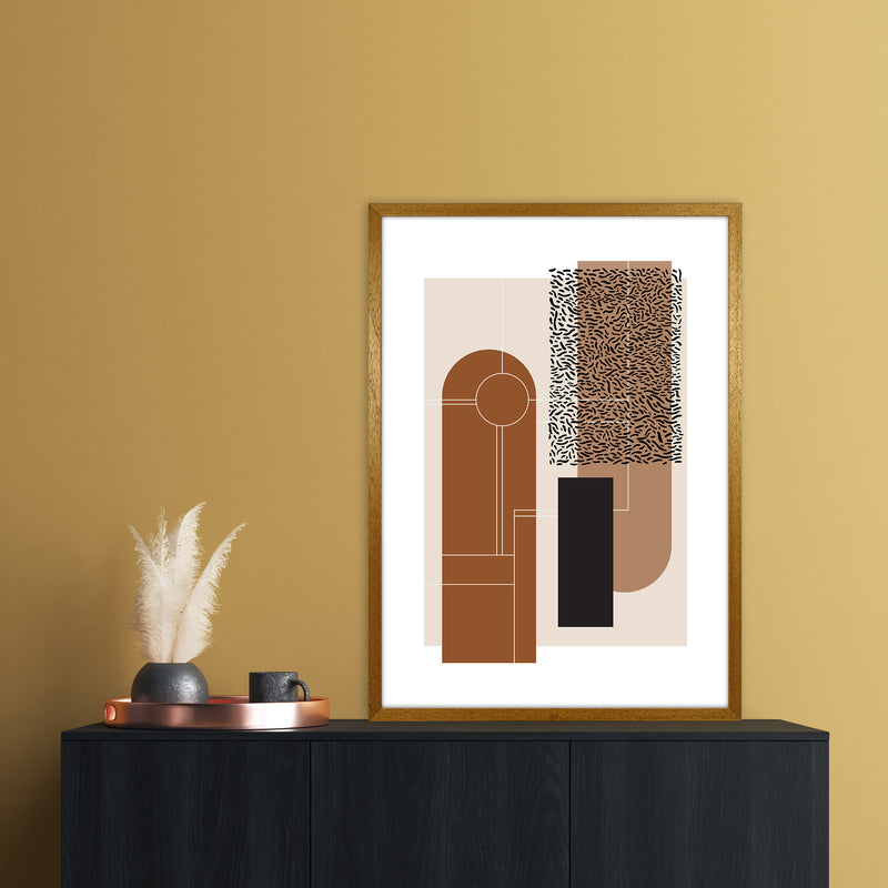 Brown & Beige Abstract Art Print by Nordic Creators A1 Print Only