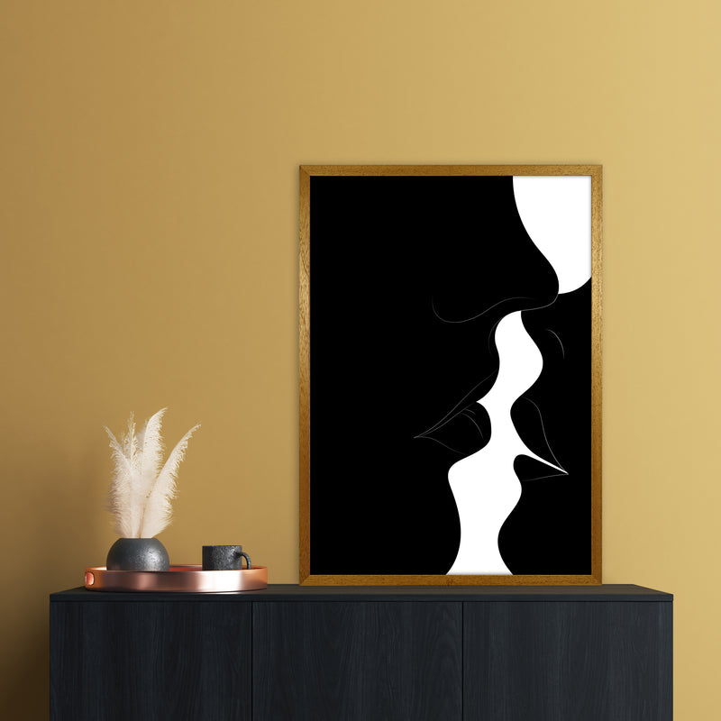 Just a little kiss black Abstract Art Print by Nordic Creators A1 Print Only