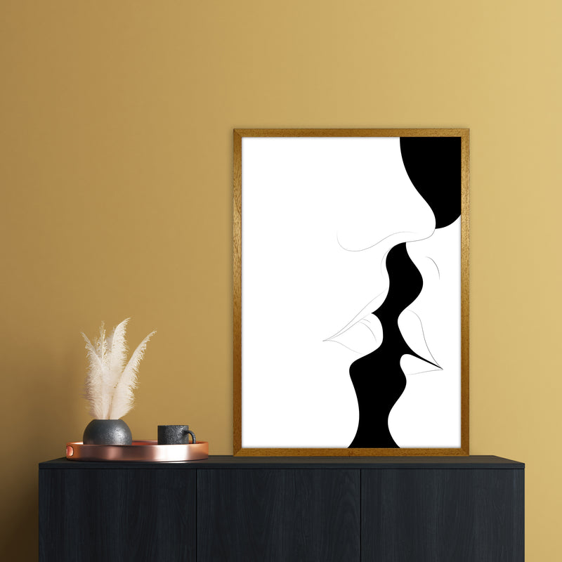 Just a little kiss white Abstract Art Print by Nordic Creators A1 Print Only