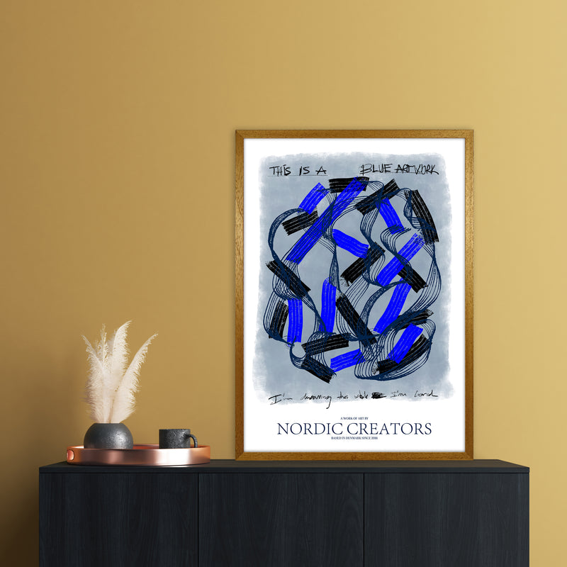 This is a blue artwork Abstract Art Print by Nordic Creators A1 Print Only