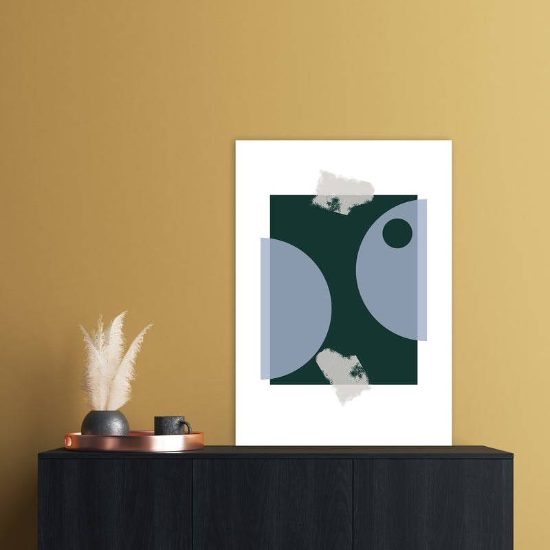 Blue & Green Abstract Art Print by Nordic Creators A1 Black Frame
