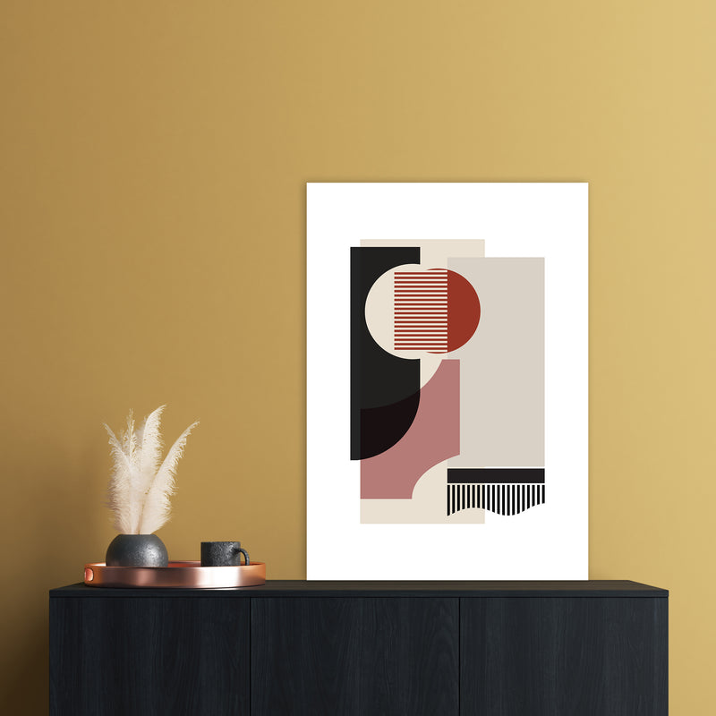 correction rose grey Abstract Art Print by Nordic Creators A1 Black Frame
