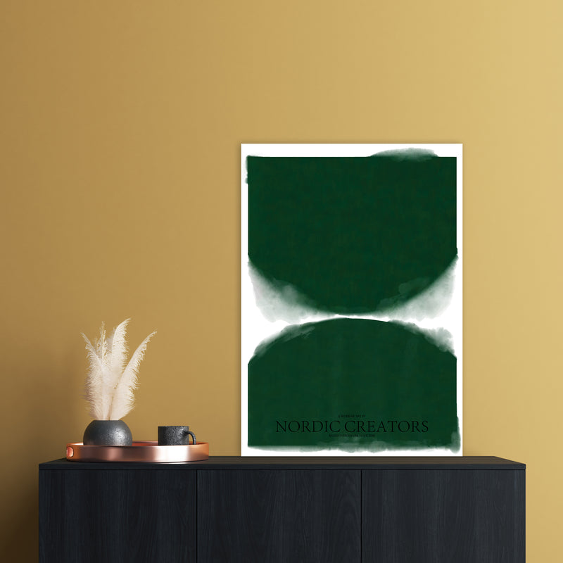 Green Abstract Art Print by Nordic Creators A1 Black Frame