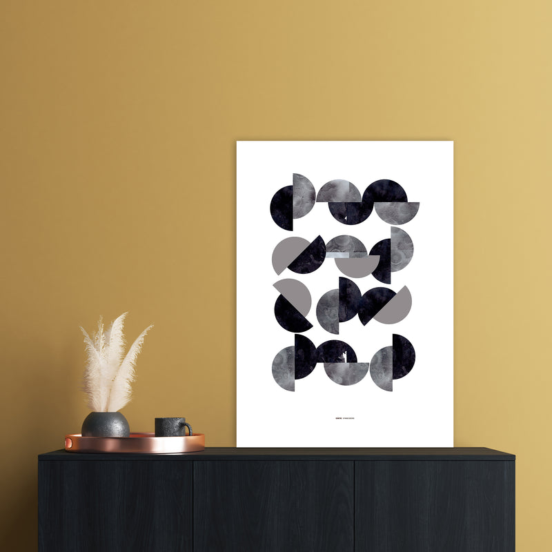 PJ-836-15 Geometric Abstract Art Print by Nordic Creators A1 Black Frame
