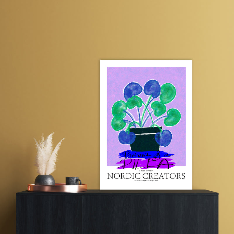 Portrait of a Pilea Abstract Art Print by Nordic Creators A1 Black Frame